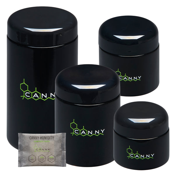 CANNY UV Jar With Humidity Pack- Storage Herb Glass Stash Jar and Air-Tight Lid Smell Proof Container Odor Resistant